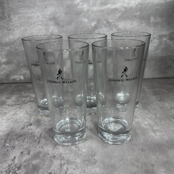 Johnnie Walker Other - Johnnie Walker Whiskey Glasses Set of 5 Tall Highball Tumbler Drinking Cups